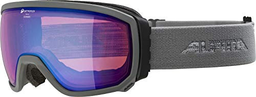 ALPINA SCARABEO Q - Verspiegelte, Kontrastverstärkende & Polarisierte OTG Skibrille Mit 100% UV-Schutz Für Erwachsene, grey, One Size