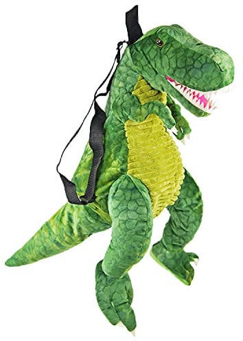 Kögler 85402 - Dinorucksack, T-Rex, grün, Plüsch Rucksack für Kinder, flauschig weich, mit Tragegriff und längenverstellbaren Trageriemen, ca. 50 cm groß, für Jungen und Mädchen
