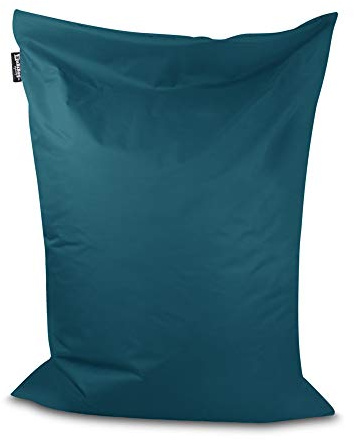 BuBiBag Sitzsack - rechteckiges Bodenkissen ohne Rand in 32 Farben und 3 Größen - Outdoor Sitzsäcke Indoor Beanbag für Kinder und Erwachsene (Petrol-100x70 cm)