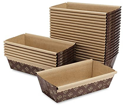 KITCHEN SUPPLY WHOLESALE Junior Loaf Pan Italian Paper Bakers (25-pack, 6 x 2.5 x 2 Inch)