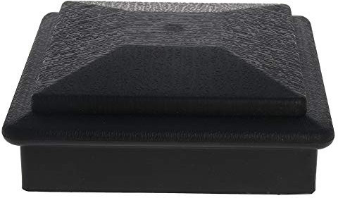 MroMax Capuchon de colonne à dessus plat 12 x 12 cm (L x l) en plastique pour clôture, escalier, main courante, poteau noir, 1 pièce