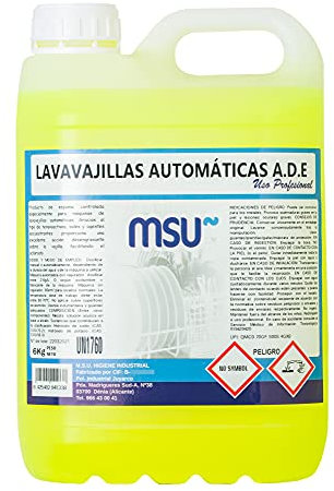 MSU® - Detergente Lavavajillas Máquina Extra Profesional. Envase 6 Kilos. - Para lavado de la vajilla y utensilios de cocina en máquina automática y túneles de lavado.