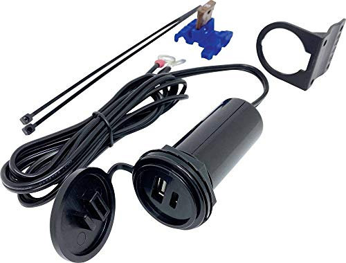 BAAS USB11 BaasUSB Twin-Bordsteckdose mit Halter, Schwarz