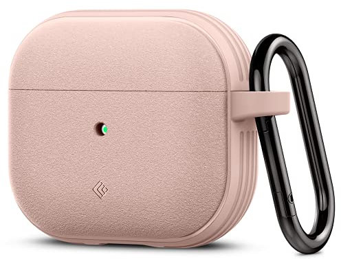 Caseology Vault TPU Hülle Case mit Karabiner Kompatibel mit Airpods 3 Generation (2021) - Pink Sand