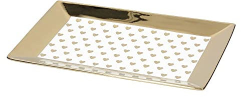 Tognana Vassoio Rettangolare Golden Wishes Porcelain White NATALE COLLECTION