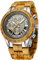VICVS Herrenuhren aus Holz und Edelstahl, Chronograph 3 Zifferblätter Chronograph Quarz Casual Business Multifunktionale Herrenuhren aus Holz, handgefertigt (Olive Metal)
