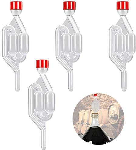 4 Pieces Fermentation Airlock Brewing Airlock Plastic Fermentation Valve Bubbler Airlocks for Homebrew Beer Fermentation Wine Making Home Brewing