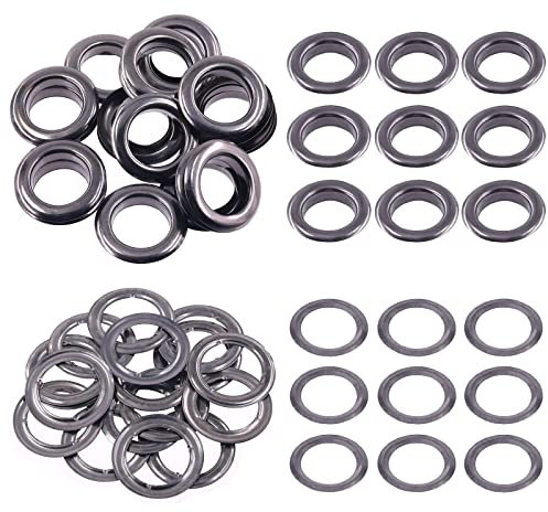 Swpeet Lot de 40 œillets en métal épais pour toile, cuir, rideaux de 25 mm