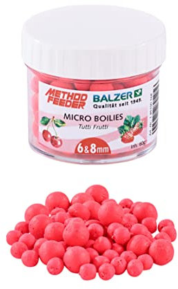 Balzer Method Feeder Boilies 6 und 8mm gemischt rot-Tutti Frutti 60g