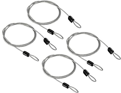 PATIKIL Security Steel Cable 2.5mm x 1m/3.28ft Coated Luggage Lock Wire Rope with Double Loop Transparent 4 Pack