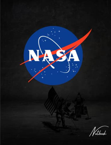 NASA Notebook: Black pamphlet with Naza in the middle of the cover, beautiful design for drawing or writing 75 pages