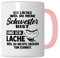 Tasse Schwester Geschenk, Ich lächle weil du meine Schwester bist Geschenkidee für die Schwester Kaffee-Becher Kaffeetasse Tasse mit Spruch lustig Teetasse Geschwister (Weiß/Pink)