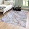 Mazovia Modern Teppich - Kurzflor Waschbar - Weich Teppich für Wohnzimmer, Schlafzimmer, Esszimmer – Teppiche Marmor Abstrakt Muster - Grau Gold 120 x 170 cm