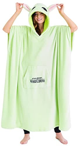 Disney Übergroße Hoodie Decke Damen Lang Mandalorian Oversize Pullover Damen und Herren Fleecepullover Teenager Mädchen Jungen Kapuzenpullover Jugendliche Baby Yoda Fanartikel