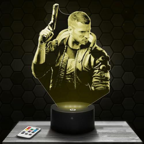 Nachttischlampe - Touch-Nachtlicht Cyber punk 3D-LED-Lampe Illusion, Geschenkidee Weihnachten Geburtstag Junge und Mädchen Nachttischlampe Kinder- oder Erwachsenenzimmer