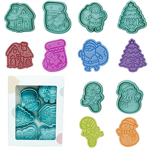 Yealoo Lot de 6 Emporte Pièce Noël, Moule à Biscuits pour Enfants,Décoration de Gâteau/Patisserie/Fondant (Lot de 6 A)