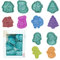 Yealoo 6 moldes para galletas de Navidad, galletas de Navidad, galletas, galletas, galletas 3D, moldes de plástico con cartón