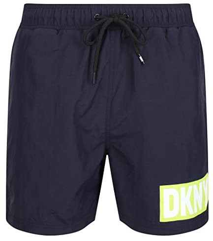 DKNY Herren Shorts in Blau, Nylon, schnelltrocknend, für Erwachsene Badehose, Navy, Verschiedene Größen