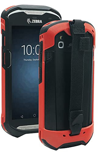 IYOUBOL Schutzhülle für Zebra TC51, TC510K, TC52, TC56, TC57 (rot) - Blumige Hülle mit Komfortables Handgelenkband und Robustem Schutz für Barcode-Scanner in Industrie, Lager oder Outdoor-Umgebungen