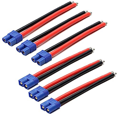 LINSYRC 3 Paar EC3 Männlich und Buchse Stecker Adapter Kabel mit 15CM 14AWG Silikondraht für RC Lipo Akku