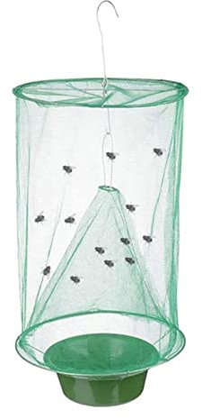 Ranch-Fliegenfalle, Faltbare hängende Fliegenfalle, wiederverwendbarer Stabiler Fliegenvernichtungskäfig, Outdoor-Fliegenfalle für Garten, Pferdestall, Bauernhof, Hof, 4 Stück (2 S