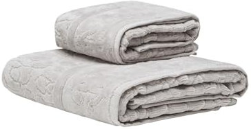 Roberto Cavalli Jaguar Handtuch und Gästetuch Jacquard mit grauem Logo