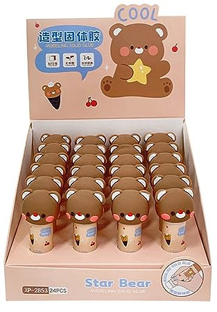 Kobeleen Glues Sticks, Cute Cartoon Plastic Solid Glues High Viscosity Glues Stick for Children Students Office Stationery Gift