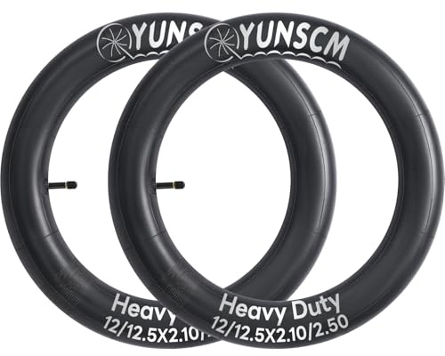 YunSCM 2PCS 52/64-203 12/12.5 Zoll Verdickung Schlauch 12/12.5x2.10/2.50 AV32mm Schrader Ventil Kompatibel mit 12 Zoll Fahrradschlauch/E-Fahrrad Schlauch 12x2.10/2.50 12.5 x 2.10/2.50
