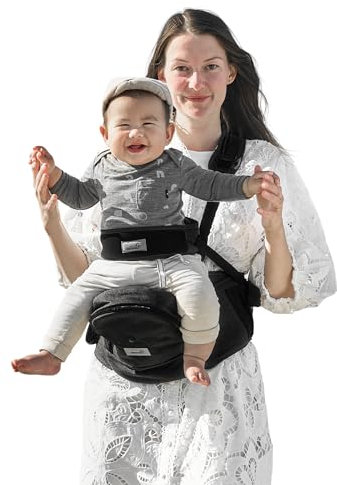 GROWNSY Babytrage, Babytragetuch, 6 in1Babytragen ab Neugeborene, ergonomisches Babytragetuch mit 6 Tragepositionen für Säuglinge und Kleinkinder von 3-30 kg (Schwarz)