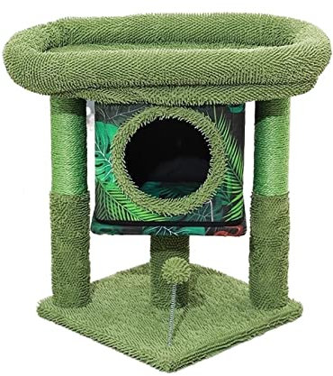 Kratzbaum für große Katzen, Kaktus, Sisal, Katzenkratzbaum, Seil, Kratzbaum für Junge Katzen und Erwachsene, Klettergerüst, geräumiger Spielzeugrahmen, Katze Vision