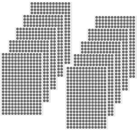 YIKIADA 2600 Stück Grau Klebepunkte Etiketten 13 mm Vinyl Selbstklebende Beschriften Kreis Aufkleber Wasserdicht Klebeetiketten für Markierung