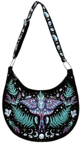 Restyle Enchanted Forest HoboTasche Magischer Edelstein Samt Motten Stickerei
