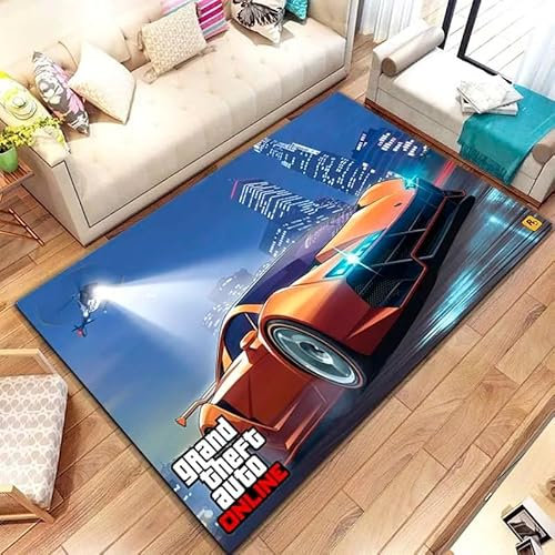 yyxsgdmw Klassischer G.T.A. Game Gamer Area Teppich Teppich Für Zu Hause Wohnzimmer Schlafzimmer Sofa Fußmatte Wohnkultur, Kinder Spielen rutschfeste Bodenmatte A4695 50×70Cm