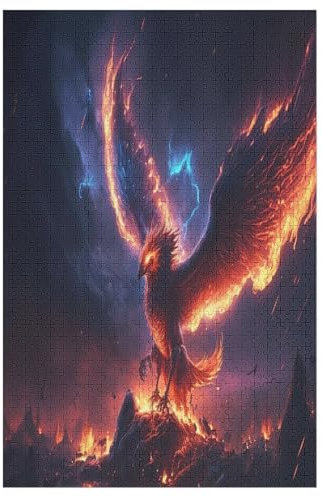 Phönix Holzpuzzle 1000 Teile, Knobelspiele Für Erwachsene, Teenager, Puzzles Unmögliche - Kinder Puzzle Zimmer Deko (78×53cm)