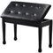 FILISITE Duet Piano Bench with Storage, Wooden Piano Stool with Waterproof Padded Cushion, Bench Seat for Vanity, Living Room, Bedroom (Black)