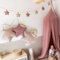 LILIMAUS Sternen Wimpelkette Stoff [in 12 Farben] Wimpelkette Kinderzimmer - 100% Baumwolle Handmade Girlande Stoff - Wimpelkette Musselin - Hausbett Deko Mädchen & Jungen - Girlande Deko Babyzimmer