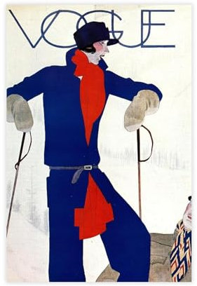 bnyesa Vogue Vintage-Retro-Poster, Leinwand-Poster, Schlafzimmer, Dekoration, Landschaft, Büro, Raumdekoration, Geschenk, 30 x 45 cm