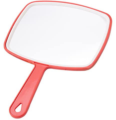Make Up Mirror Hand Held Mirror Makeup Shaving Wall Hanging Shower Hairdressers Shaving Mirror Large Size Mirrors Red