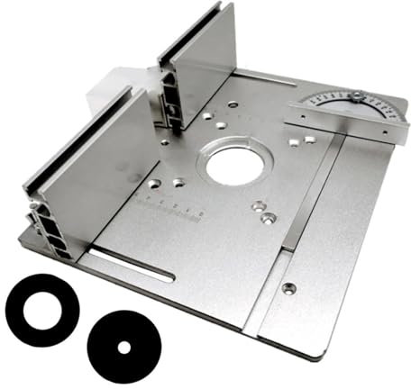 Aluminium Router Table Insert Plate, 2 in 1 Woodworking Bench Flip Board for Electric Routing Trimming Machine Aluminium Fence Sliding Brackets