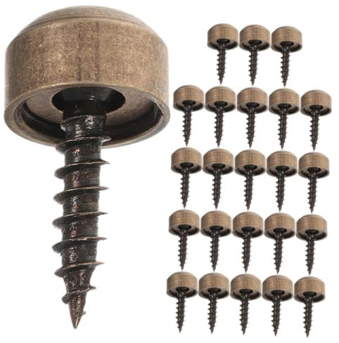 HOMSFOU 24pcs Self-tapping Screw Cap Electrical Socket Screws Decorative Caps Cover Anchors Spanner Number Plate Screws White Screw Caps Drywall Stainless Plate Screw Caps Gold Rack Copper