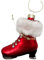 Knüllermarkt Christbaumschmuck Glas Schlittschuh Rot, 12 cm, Weihnachtsbaumschmuck, Weihnachtsdekoration, Baumschmuck Weihnachten