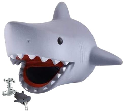 Pastoralist Bathtub Faucet Cover for Kids, 4inch Cute Shark Shaped Faucet Cover Bathtub Baby Safety, Splash-proof Sink Bath Spout Cover, Sink Extender for Toddlers Kids
