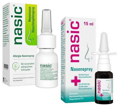 nasic® Set | Mometason Heuschnupfenspray 18g | Allergie-Nasenspray | bei saisonalem allergischen Schnupfen | Nasenspray Schnupfenspray | schleimhautabschwellend