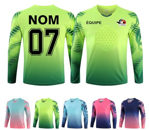 LAIFU Maillot Gardien de Football Personnalisé Homme Garçon Enfant Personnalisé avec Nom Numéro Logo de L'équipe
