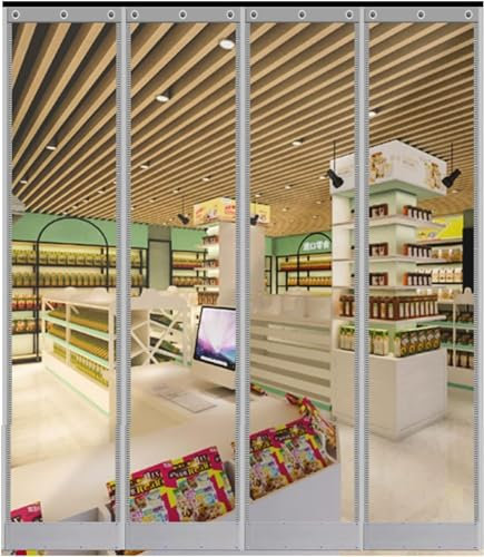 MaiBuL LNNW Clear Curtain Strip PVC Strip Curtain, Transparent Keep Warm Plastic Strip Door Curtain, Waterproof Factory Home Store Vinyl Strips for Warehouse, Shops(0.5x2.6m)