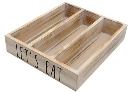 MERIGLARE Wooden Flatware Utensil Tray Holder Versatile Cutlery Storage Box for Restaurant Bar