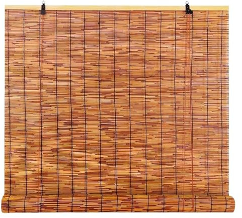 Generico Tende a Rullo in bambù Naturale, Tapparelle Avvolgibili Bamboo 50 70 90 100 110 120 130 160 220cm 70% Oscuramento Tenda Bambu per Esterno Interni Portico Terrazza
