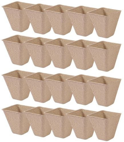 Wudaizhi Pots De Semis 20 Pièces, Pots De Semis De Plantes De 8 Cm, Pots De Transplantation De Fibres Biodégradables pour Plantes, Fruits Légumes