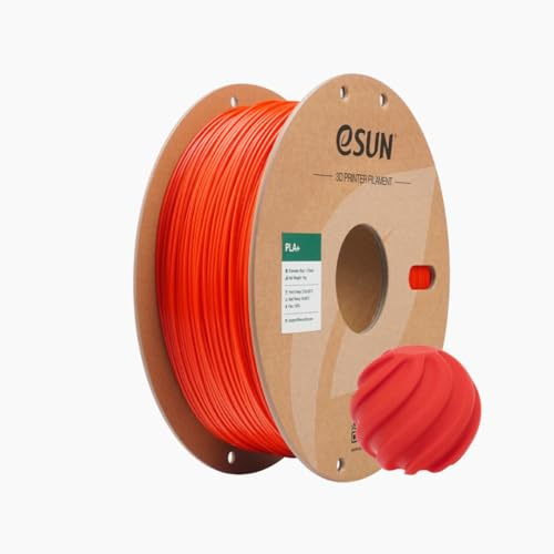 eSUN PLA+ RGB Red 1,75 mm, 1 kg / Rolle, rissfest, glatte Oberfläche, PLA-Filament für FDM 3D-Drucker, PLA Plus Rollentoleranz innerhalb von +/- 0,05 mm (RGB Rot)