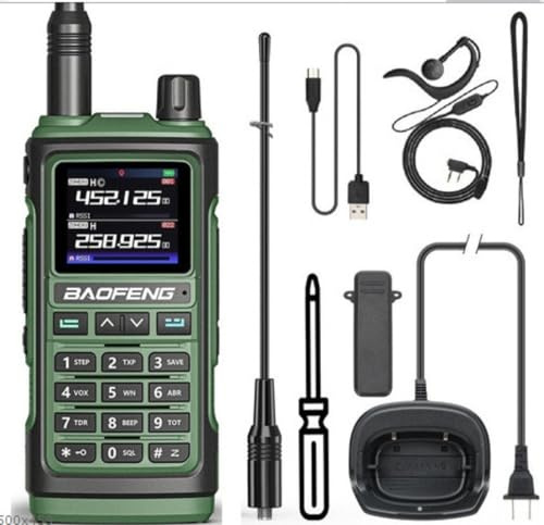 Walkie-talkie UV-17 per esterni, autoguidato, civile, ad alta potenza, a lunga distanza, portatile, FM, LED, ampio schermo a colori, radio FM UV a doppio segmento con torcia elettrica a luce forte,